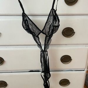 Black lingerie bodysuit